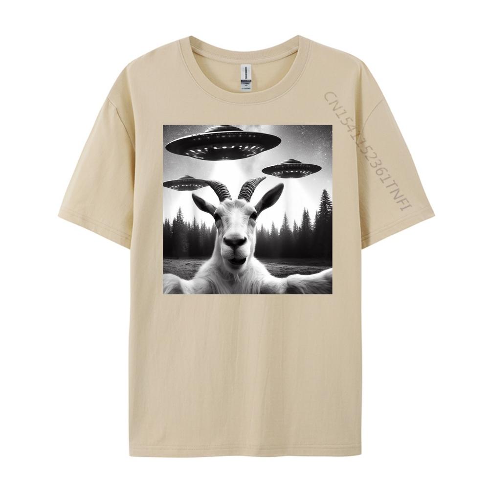 Goat Selfie With Alien UFO Funny Goat Gifts For Men Women 3d Printed T Shirts Clothes Creative