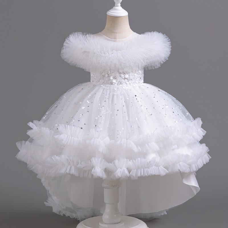 Girls' Summer Floral Princess Dress - Formal Wedding & Birthday Outfit