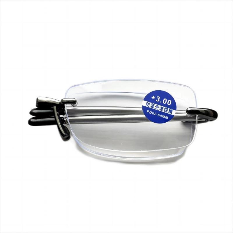 

Модные металлические складные очки для чтения, ультралегкие мужские деловые очки для пресбиопии, очки с чехлом (случайный цвет) +0.5 до +4.0 +4.0