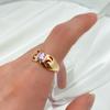 New Fashion Rings For Women  Rose Gold With Micro Wax Inlay Oval Purple Natural Zircon Bridal Ring Wedding Jewelry