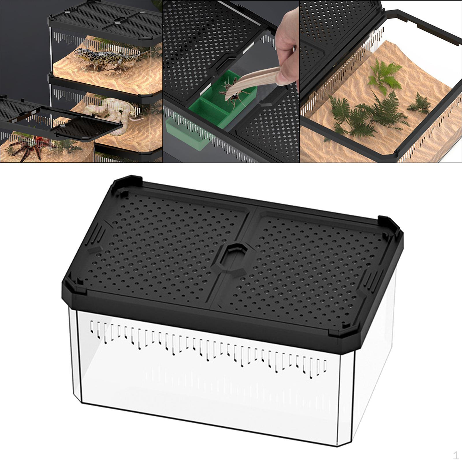 

Аквариумный ящик для разведения рыб, контейнер для рептилий, переносная среда обитания для ползающих животных 19x9.3x11.5cm