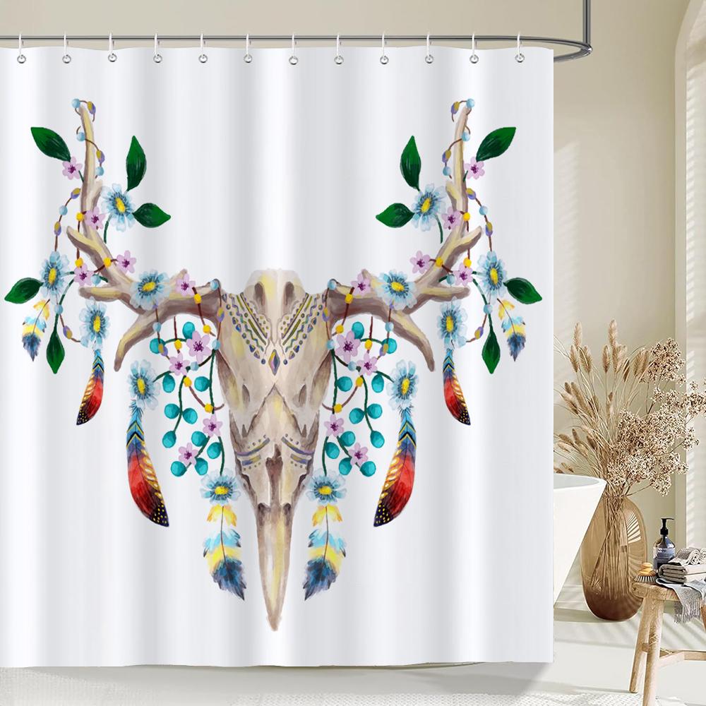 

Colorful Feather Bathroom Shower Curtain Bohemia Waterproof Polyester Bath Curtains High Quality 3D Printed Bathroom Screen W60H190(CM)-1 Pcs