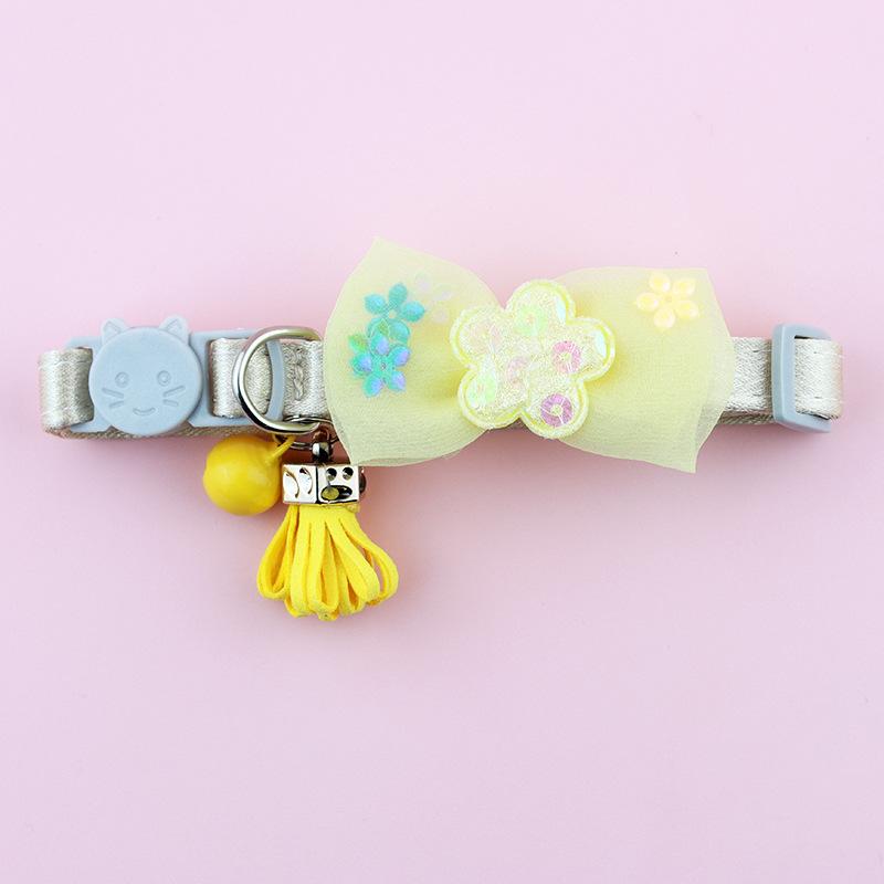 Classic Breakaway Cat Collar with Bow Tie and Bells, Adjustbale Kitten Collar, Safety Basic Collar with Cute Patterns for Girl Boy Kitty