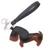 Mini 7x11cm Lightweight PU Leather Sausage Dog Keychain Handcrafted Decoration for Fashion Accessory and Gift