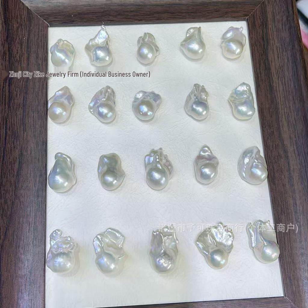 Irisierende Fischschwanz-Barock-Süßwasserperlen 14-16mm - Nahezu makelloses Nude-Finish