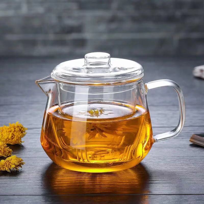 High temperature resistant glass teapot bubble teapot with filter flower teapot thickened penguin pot set tea set