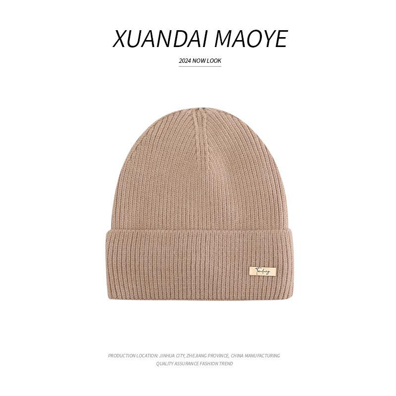 Knitted Hat for Women In Autumn and Winter Warm Plus Velvet Thick Korean Style Wool Hat Fashionable Ear Protection Hat Casual Travel Cold Hat