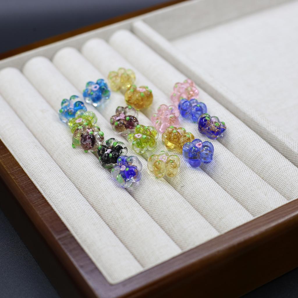 20 Stück DIY Charms Handgefertigte Lampwork Glasperlen Blütenförmige Isolationsperlen 15x15x10mm Für Schmuckherstellung DIY Anhänger Halskette Ohrringe Zubehör