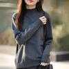 French Minimalist Rhinestone High Neck Knit Sweater for Women - 2025 Edition Thick Warm Base Layer