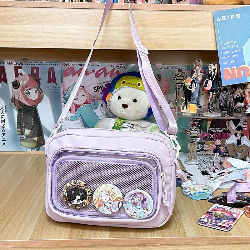 Japanese girl ins transparent pain bag, small food, shoulder messenger bag, women's versatile casual mobile phone small bag