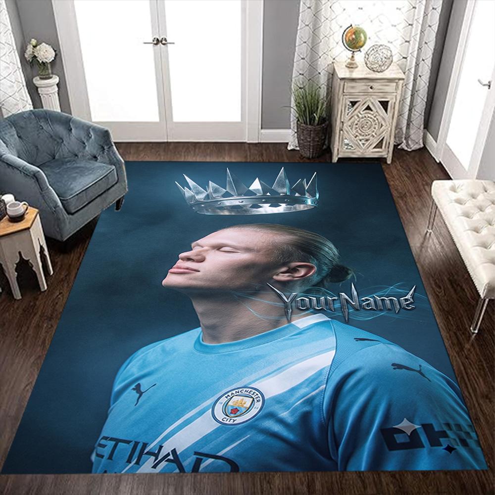 Haaland (86) Customizable Name Floor Rug Office Rug Perfect for Decorate Room Study Room Playrooms Balcony Antislip Carpet Office Home Decor