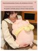 Plush Pig Head & Brain Bowknot Pillow - Adorable Pig Shaped Cushion for Girls' Beds and Sofas