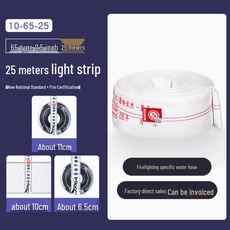 2,5-Zoll Typ 8 Hochdruck-Feuerwehrschlauch, 65 Nationalstandard, Erhältlich in 20/25 Metern, mit Polyurethan-Wasserschlauch, Tasche und Pistolenkupplung