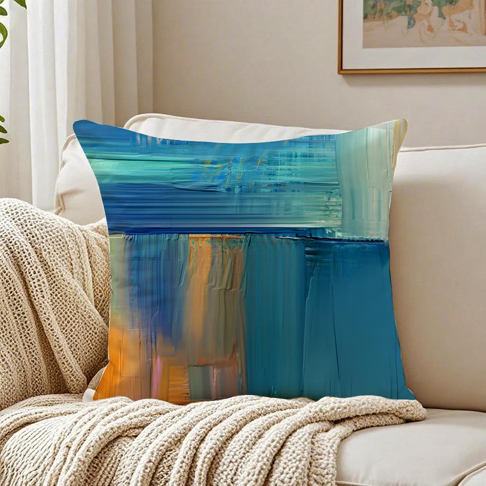Tie-Dye Colorful Pattern Pillow Case Double-Sided Plush Sofa Cushion Covers Organic Breathable Invisible Zipper