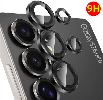 For Samsung Galaxy S26 S25 Ultra Plus HD Camera Lens Protector 9H Tempered Glass Camera Cover Screen Protector Metal Ring Cap