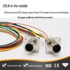 M12 Aviation Plug & Cable with Square Flange, Male & Female, Potting 4-8 Pin, Waterproof Connector Assembly.