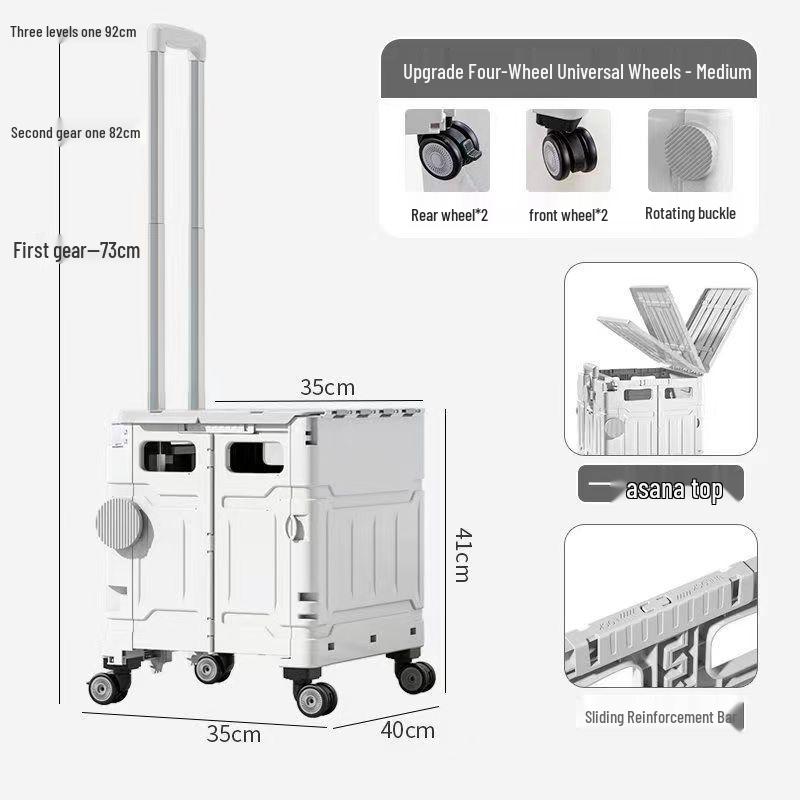 DIANA Foldable Aluminum Shopping Cart with Table