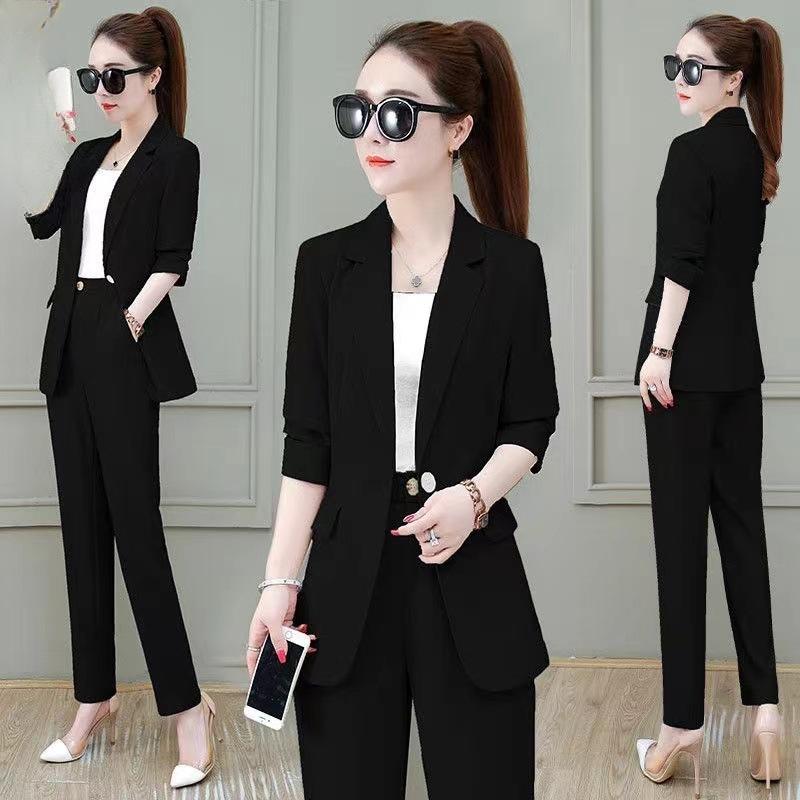 Suit Suit, Long-sleeved Professional Wear, Western Style, Thin Casual Suit, Spring and Autumn Two-piece Suit