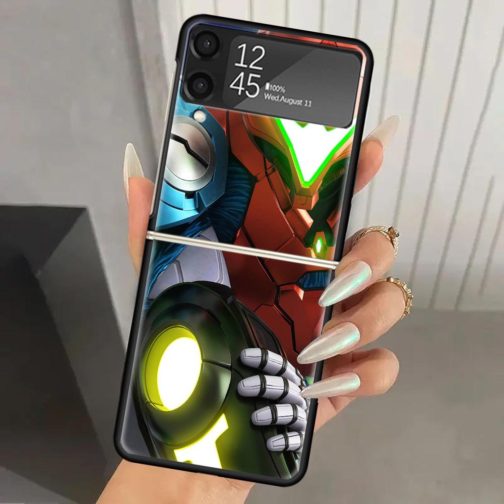 

Game M-Metroids Hard PC Phone Case For Samsung Galaxy Z Flip 7 6 5 4 3 Black ZFlip7 ZFlip6 Flip5 Flip4 Flip3 5G Print Cover Samsung Z Flip