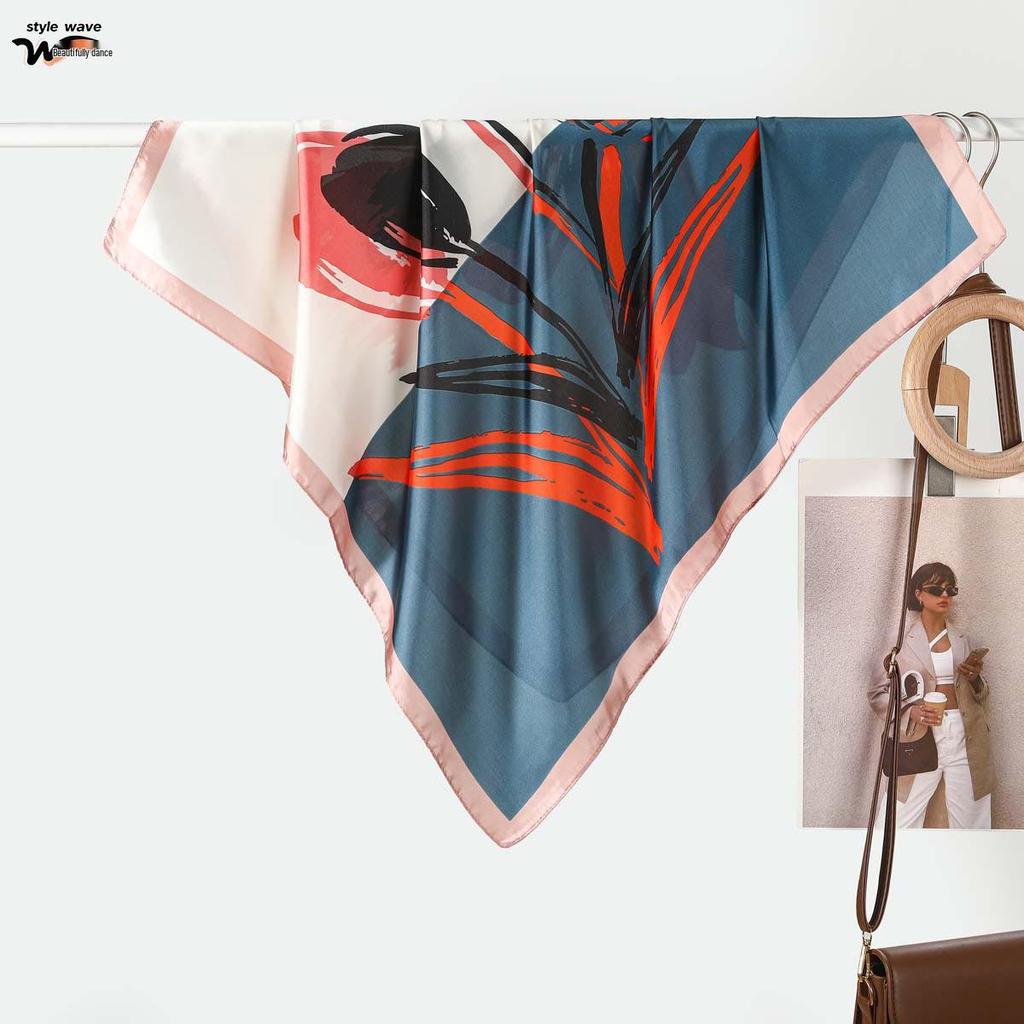 70CM Women's Imitation Silk Scarf - Spring/Summer Versatile Neckerchief and Sun Protection Headscarf