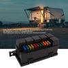 12V Auto Waterproof Relay Box Block Kit 6 Relay Holder Includes 6 relays and 11 blade 11 ATC/ATO holders For Car Yacht Boat