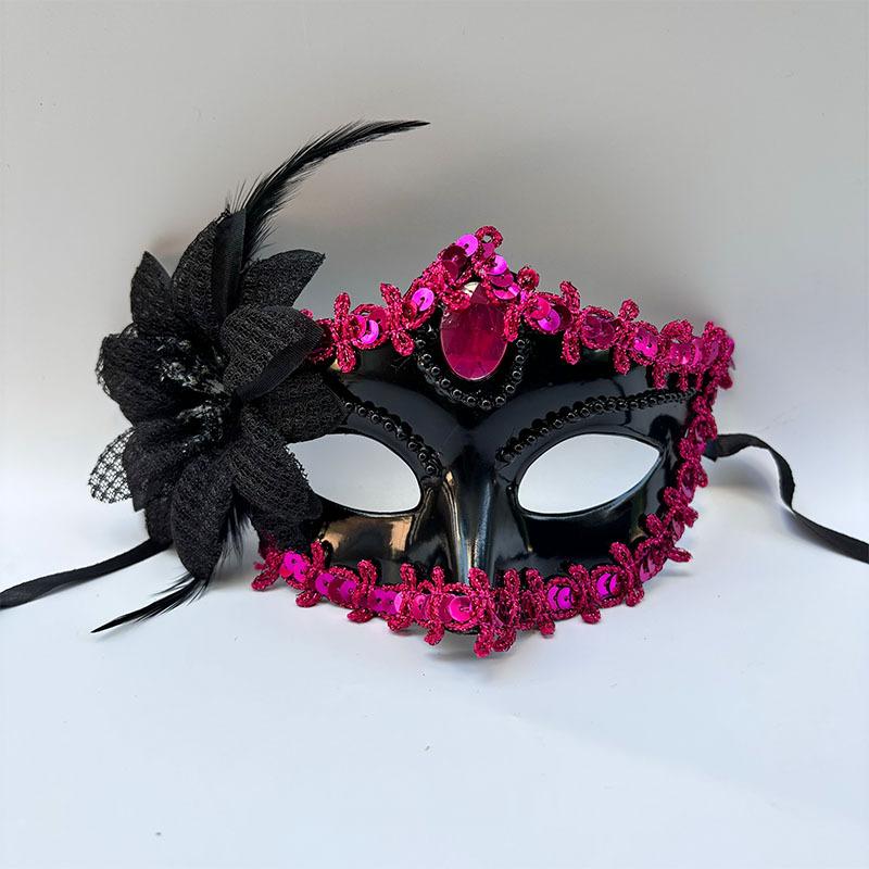 

Flower Mask Rococo Masquerade Mask Feather Mask Intricate For Social Events Masquerade Ball Performance красный