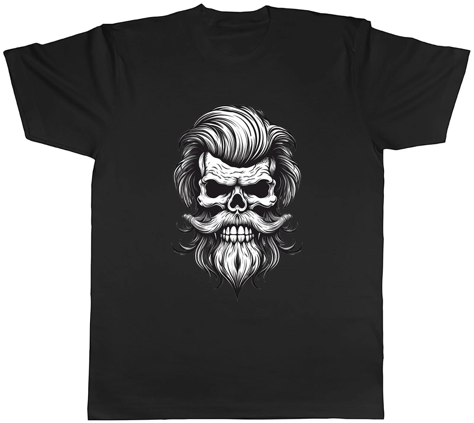 Bearded Skull Mens T-Shirt Charming Dapper Groomed Unisex Tee Gift M