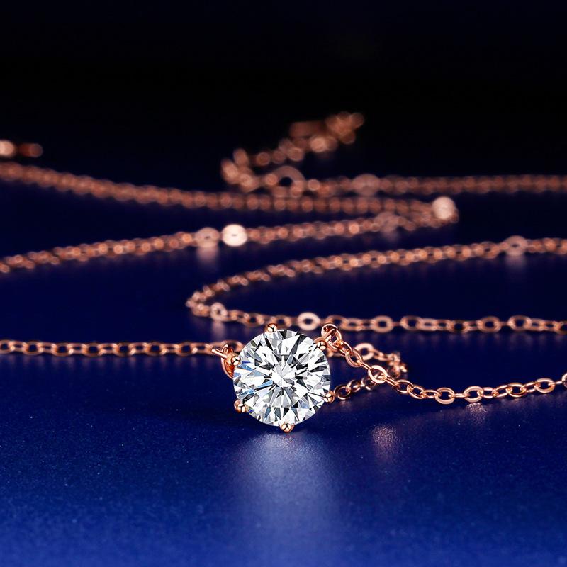 Colier cu șase gheare cu un singur diamant pentru femei, nișă, lumină, temperament de lux, calitate superioară, diamant flash, accesorii în stil