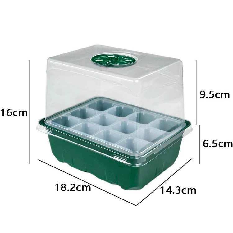 Thickened Seedling Tray with Transparent Lid & Rotating Switch - 6/12 Holes for Heat & Moisture Retention