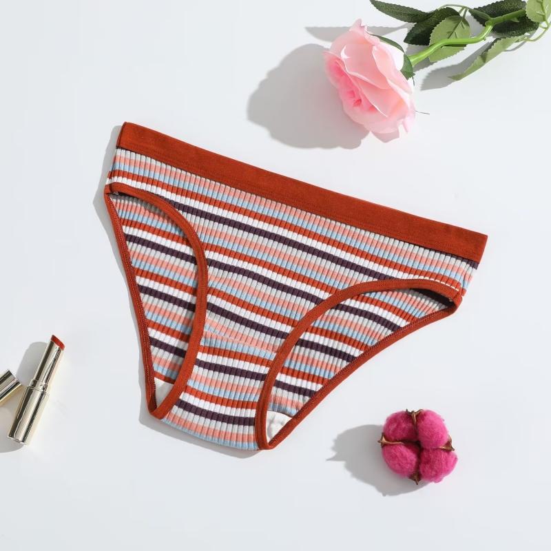 3 stk Dame Trusesett Bomull Thong Enkle Stripete Dameundertøy Sexy Lingeri Sport Komfortable Hot G-Strenger