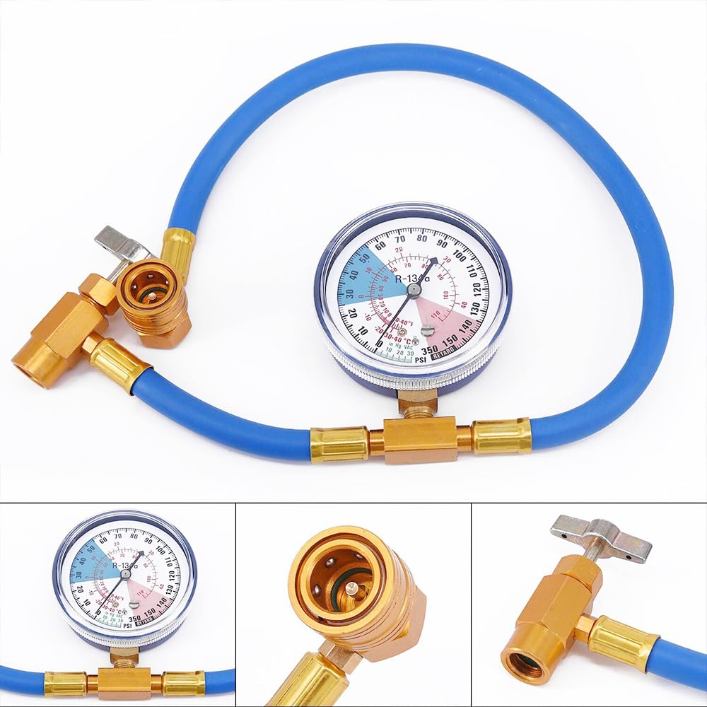 R134A Klimaanlagen-Gasfüllschlauch mit Manometer, Gasfüllung, Kompatibel mit Klimaanlagengas in Japan (Stil 1)