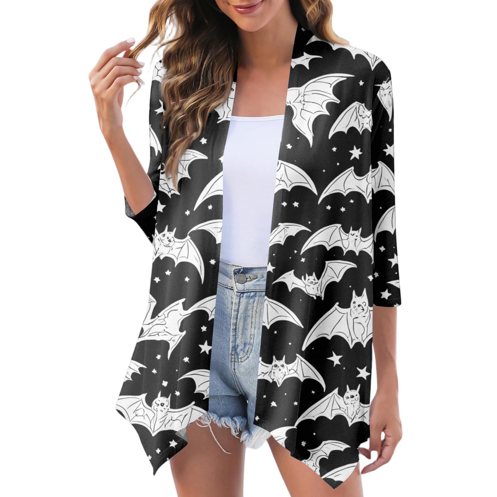 

Женский модный повседневный удобный кардиган с рукавом три четверти L чёрный