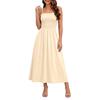 Women's Casual Sleeveless Maxi Dress with Pockets Summer Beach Dress Adjustable Straps Lightweight Comfortable Fit