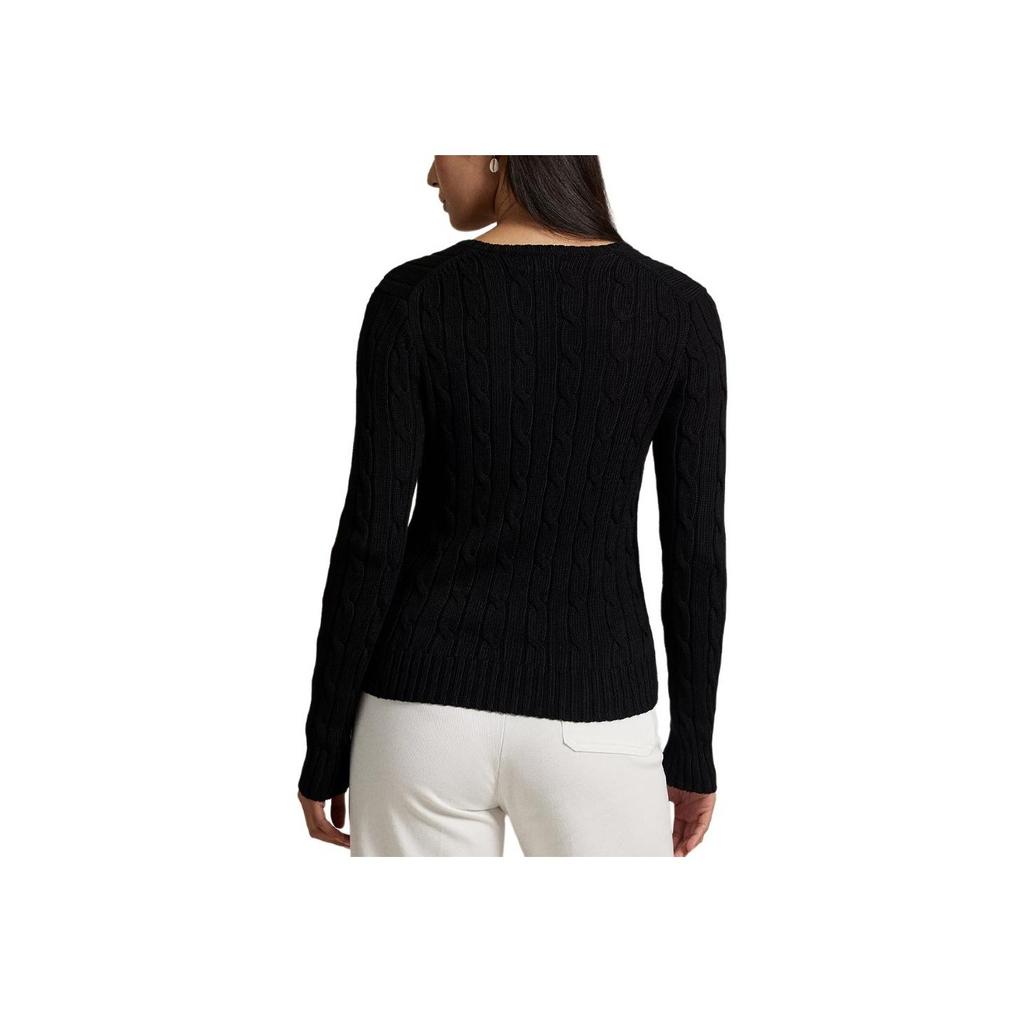 Polo Ralph Lauren Cable Knit Cotton V-Neck Sweater Women Sweaters 211971870-002