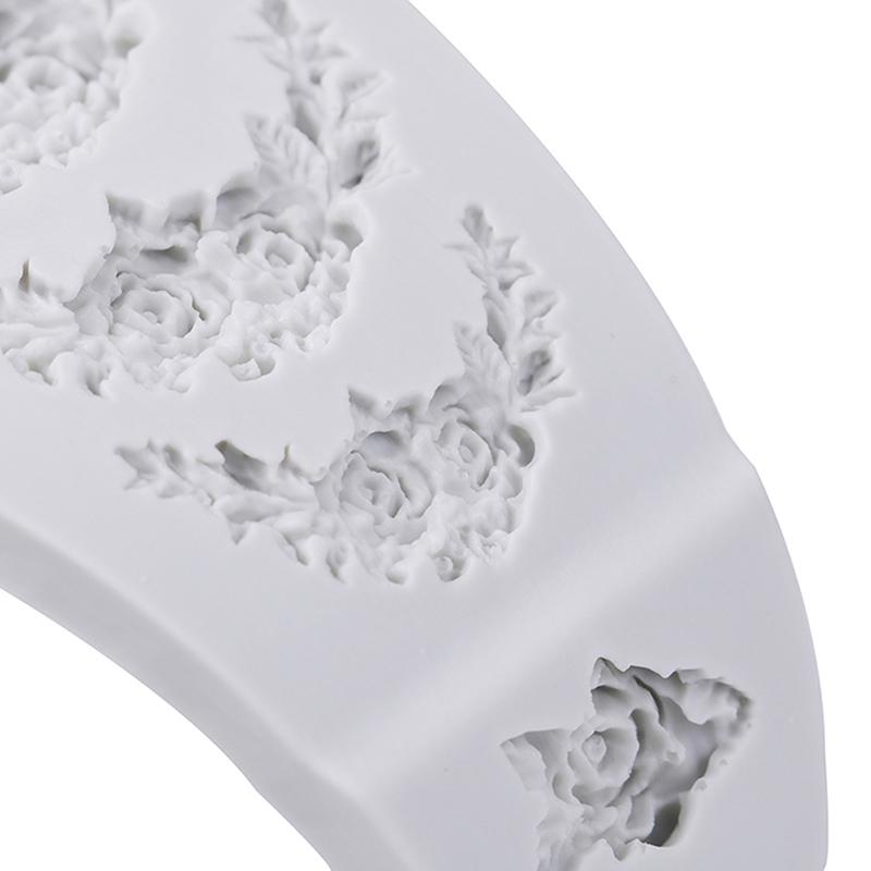Stampo in silicone per ghirlanda di fiori di rosa, bordo per torta, gioielli, strumenti per decorare matrimoni