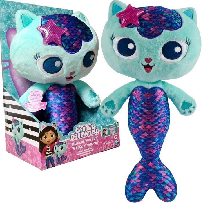 Gabi Mermaid Cat House Peluche Mascotte Interactive Chat Sirène Chat 35 Cm Light and Sound