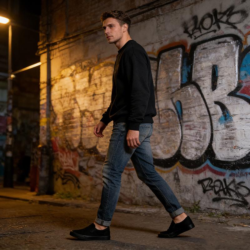 2026 Frühling Sommer Stoffschuhe Herren Streetstyle Freizeitschuhe Flach Schwarz Atmungsaktive Stoffschuhe Große Größe 45