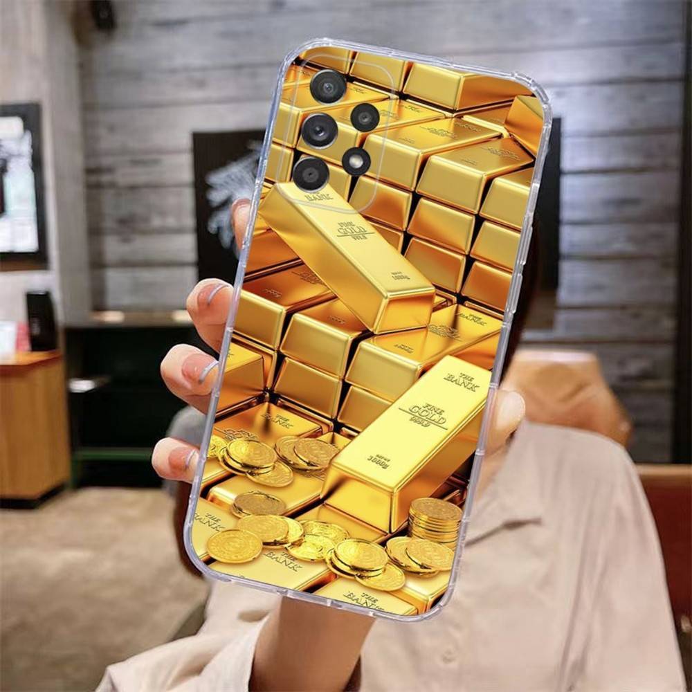 

Money Gold Cash Phone Case For Samsung Galaxy A,71,70,52,51,40,31,50,50S,30S,21S,12,10,Note20ultra Transparent Cover Note20ultra