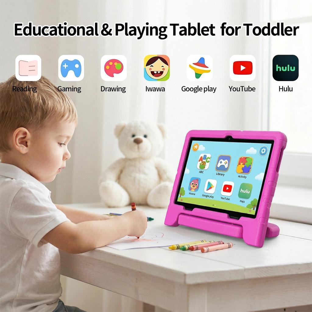 10.1 Inch Kids Tablet Quad Core 8GB+64GB WiFi Bluetooth Educational Software Tablets Children's Gifts