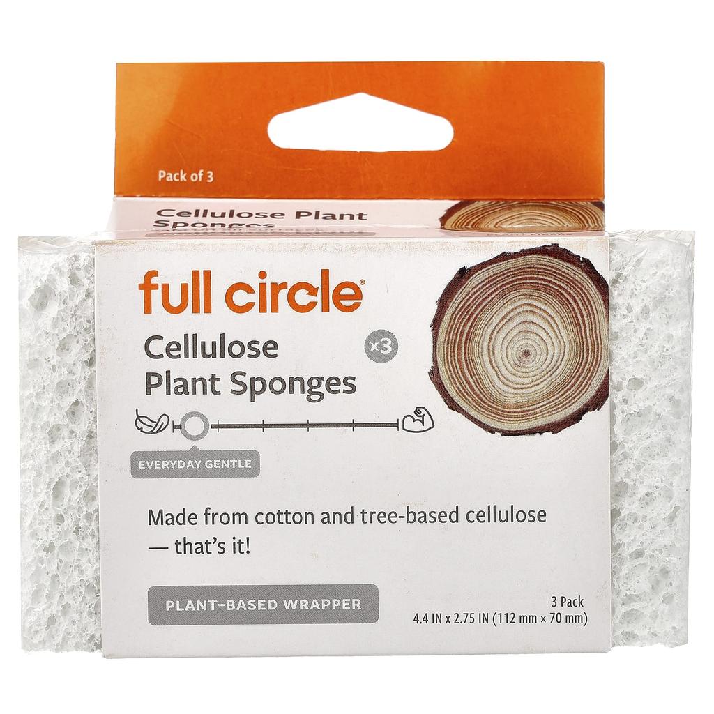 Full Circle, Vegetable Cellulose Sponge, 3-Pack