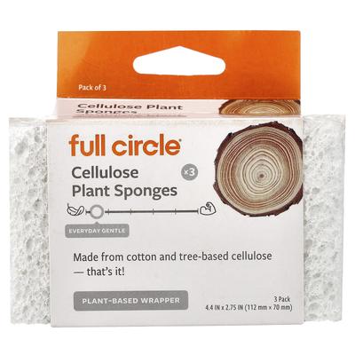 Círculo Completo, Esponja de Celulosa Vegetal, Paquete de 3
