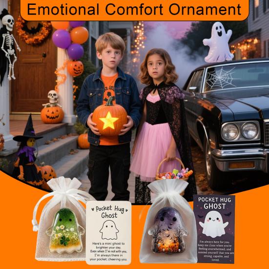 Pocket Ghost Card Pocket Hug Ghost with Encouragement Card Emotional Support Ghost Keepsake Pocket Hug Token Inspirational Gift for Friends