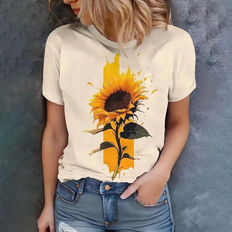 3D Printed Summer Fashion Women's T-Shirt Breathable Casual