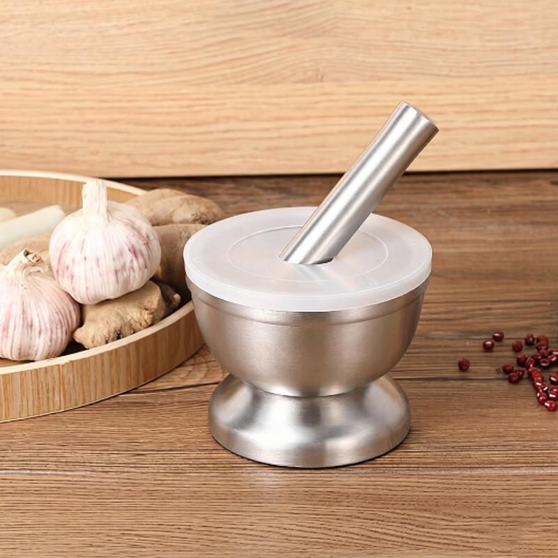 SPSR304 Stainless Steel Garlic Press & Mortar