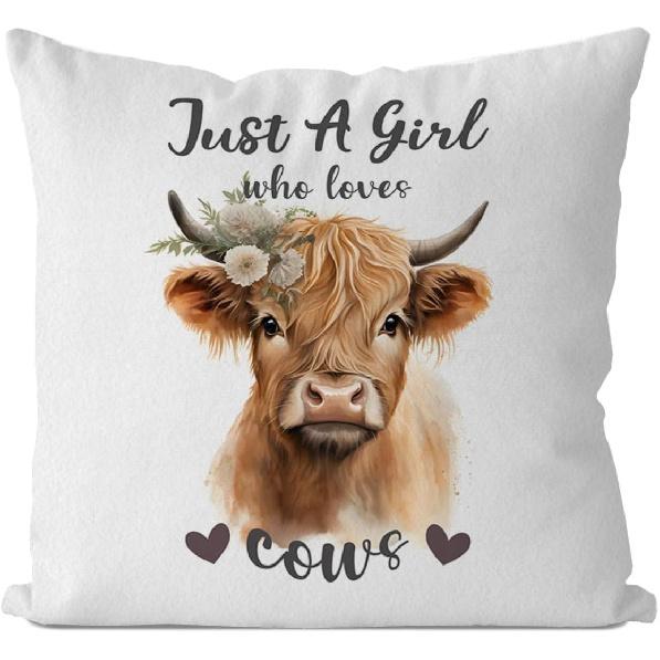 IWXYI Highland Cow Pillow,Highland Cow GiftsMiniature Highland Cow Pillow Covers 18X18,Highland Cows Throw Pillow Covers,Cow Decorations for Home,Cow Cow