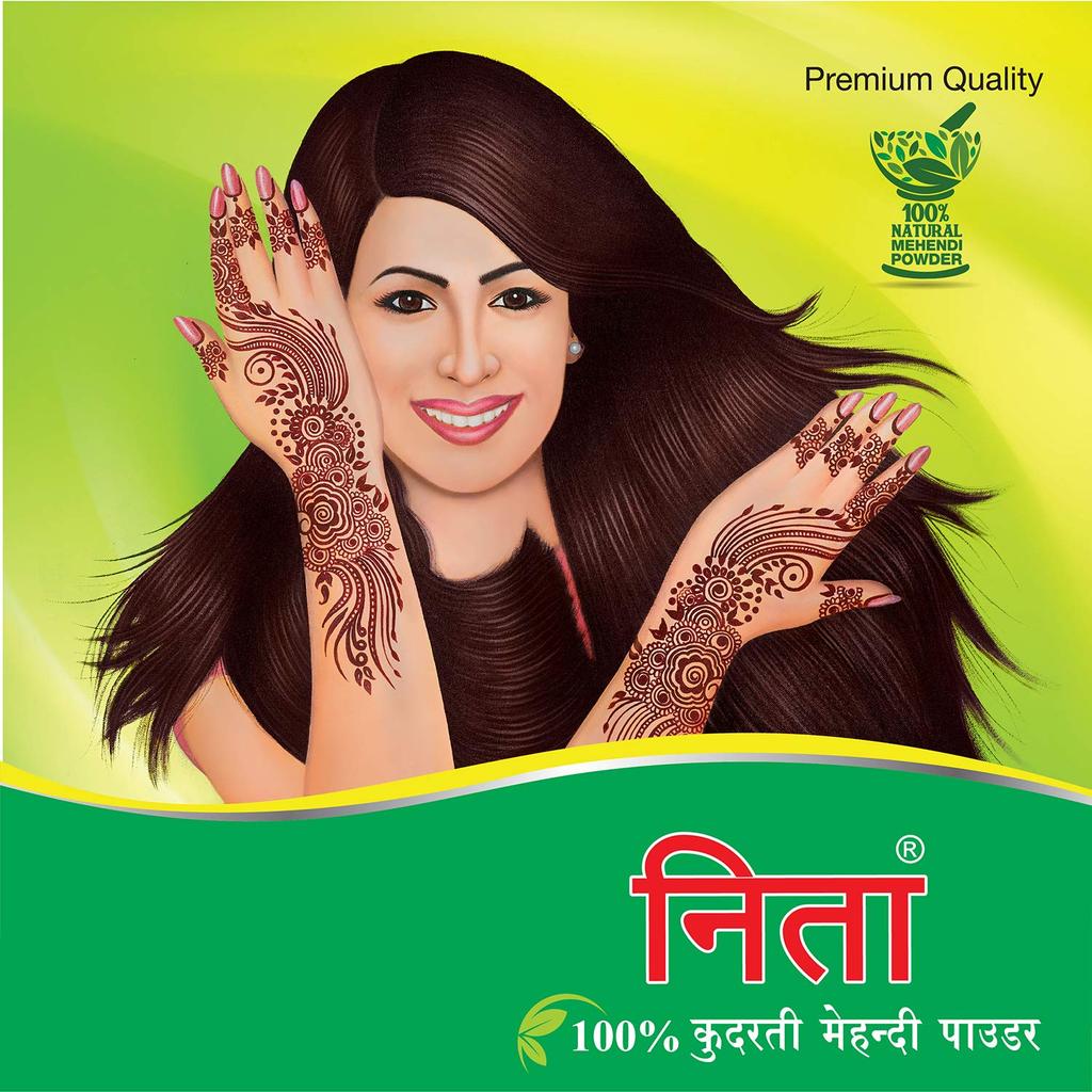 Neeta Natural Henna Powder 500 Gm Pack of 1 100% Pure Chemical-Free Hair, Hands & Feet Mehndi