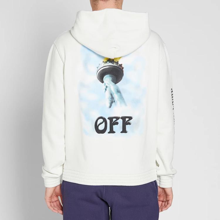 OFF WHITE Baumwoll-Kapuzenpullover mit Liberty-Print OMBB034E181920150299