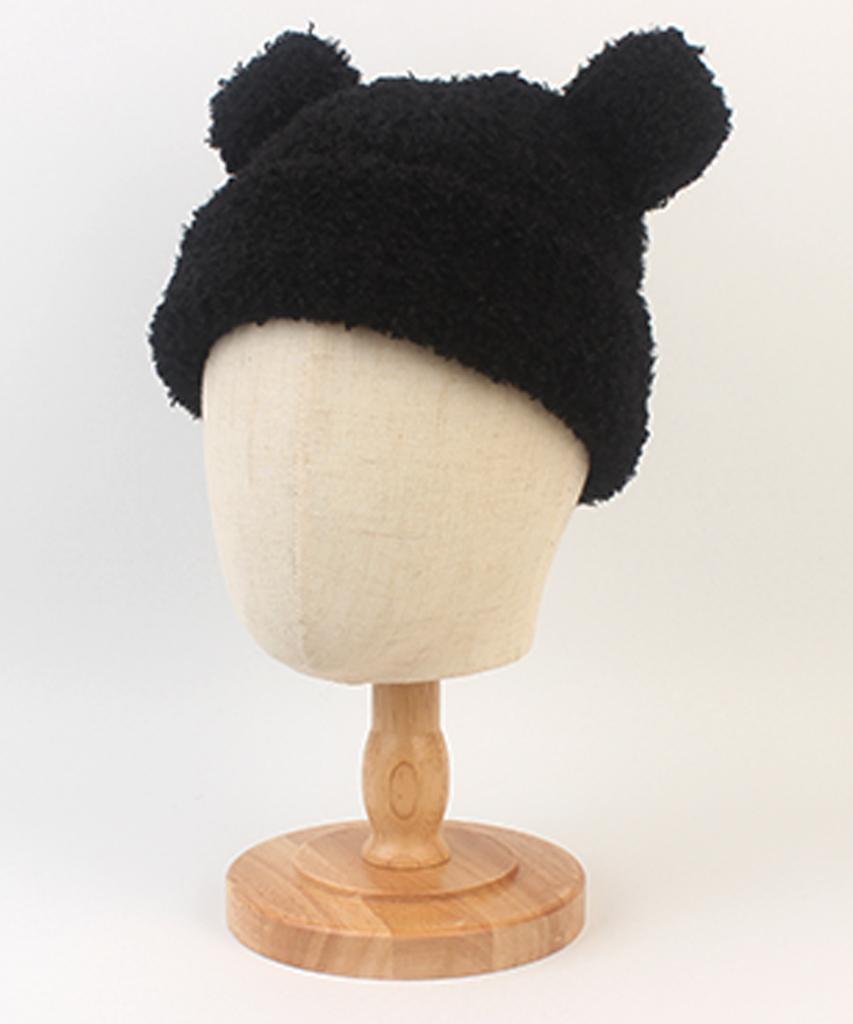 Yunibeosyeolkemiseuteuli Bear Knit Black Beanie Bear Beanie