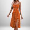 Spring New Women's Clothing, European and American Dresses, Sexy Fashion Printed Lace-up Split Suspender Skirts