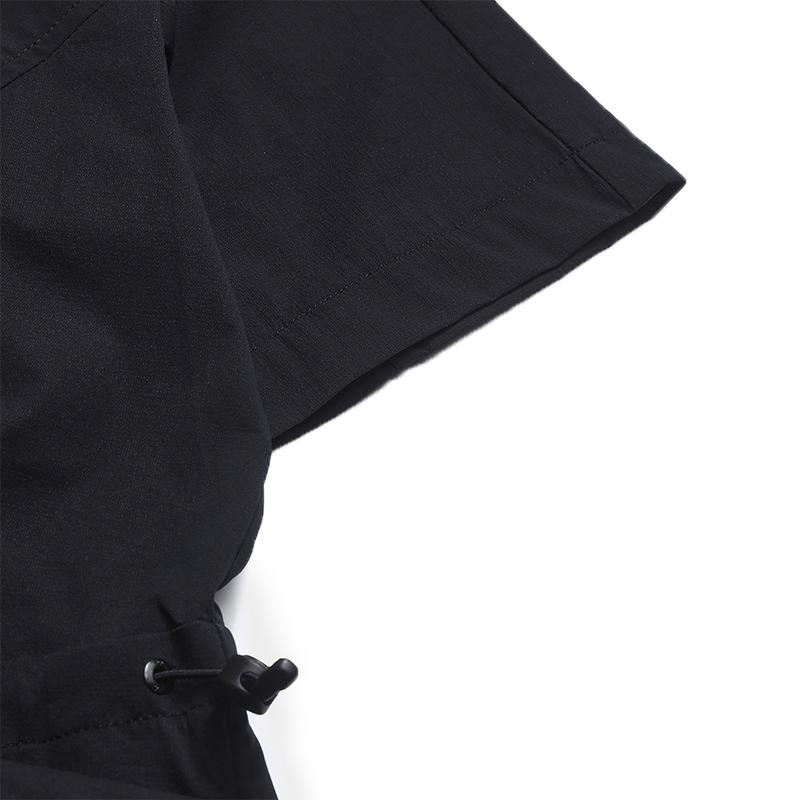 FILA Original Fashion Simple Retro Casual Versatile Comfortable Loose Lightweight Outdoor Woven Short Sleeve Dress Women dresses Black F51W629310FBK